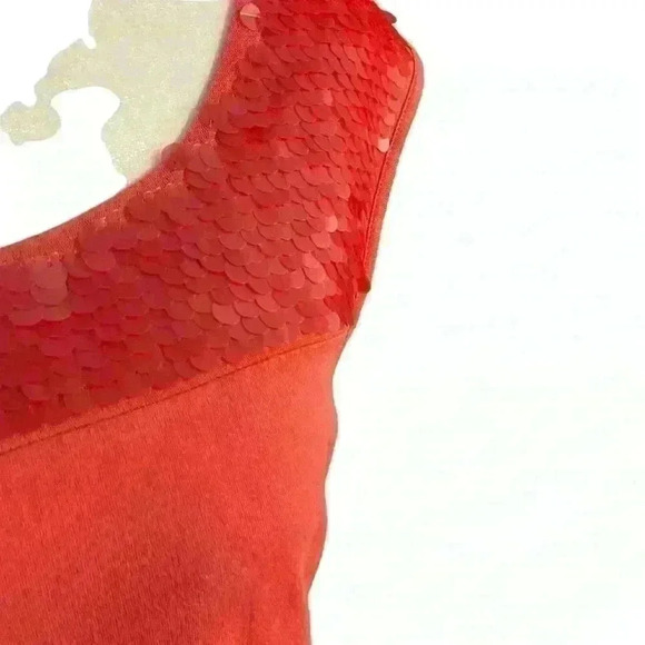 Dana Buchman Women’s Sequin Blouse Tshirt Salmon Size Medium Spring Colorful - Picture 2 of 10